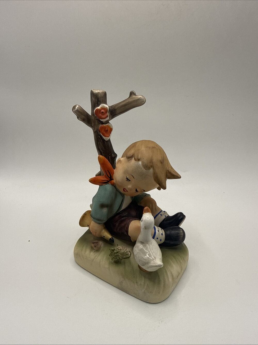 Vintage Erich Stauffer S8263 Boy with Duck Goose Porcelain Figurine 5” *